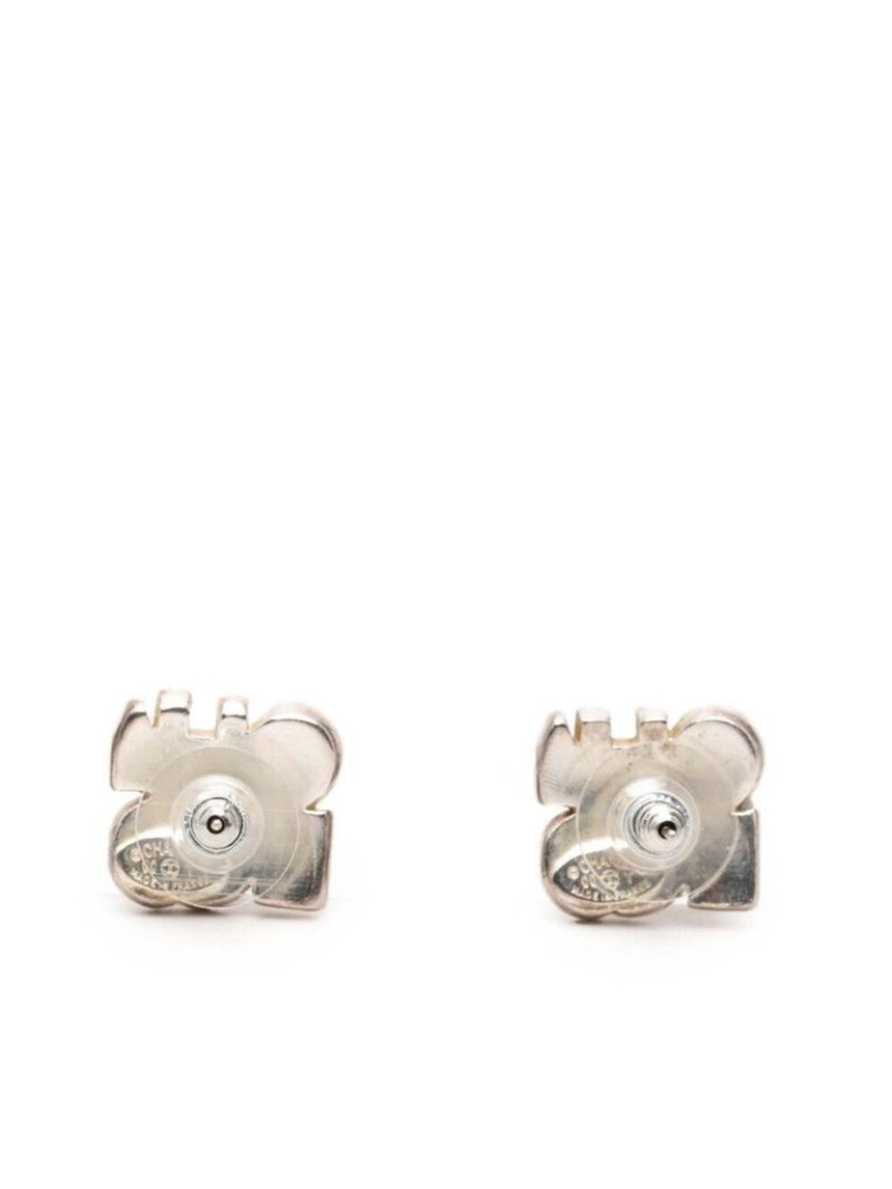 Chanel CC Logo Earrings 00 Silver Metal - Picture 2 of 3
